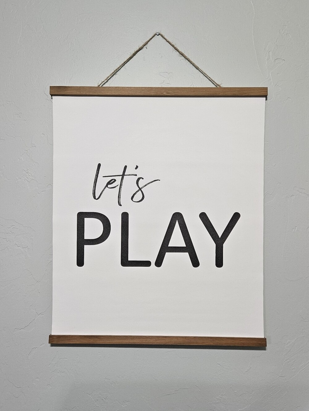 Let's Play Wall Hanging - Black on White